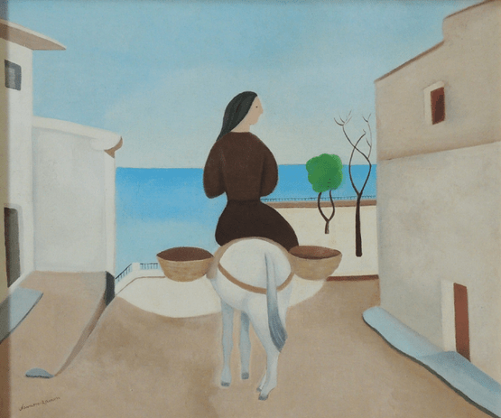 cuadro original de vendor Juan Navarro Ramón - Mujer con Burro arte contemporáneo en Gaudifond