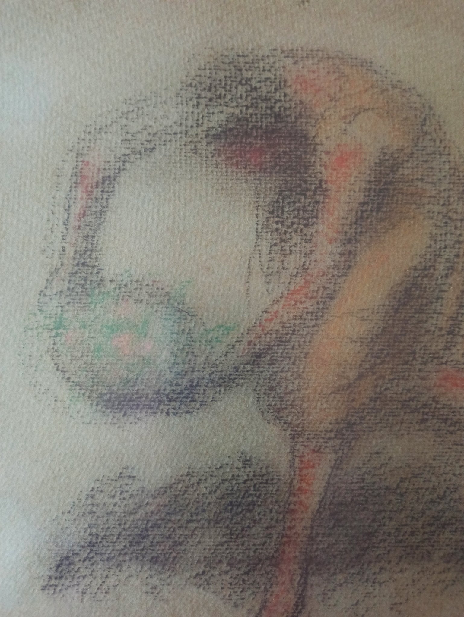 Julio González, estudio femenino en movimiento, dibujo sobre papel detalle