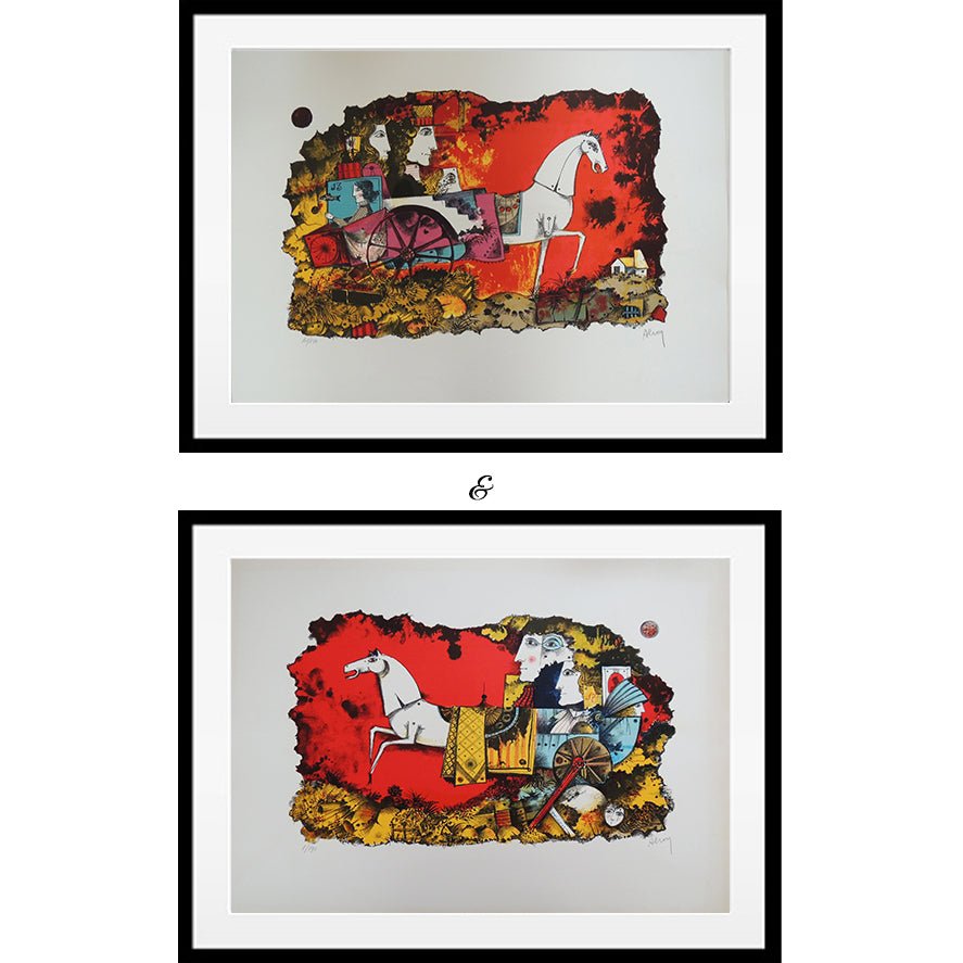 cuadro original de vendor Lote de dos obras: Eduard Alcoy - La Carroza I y II arte contemporáneo en Gaudifond