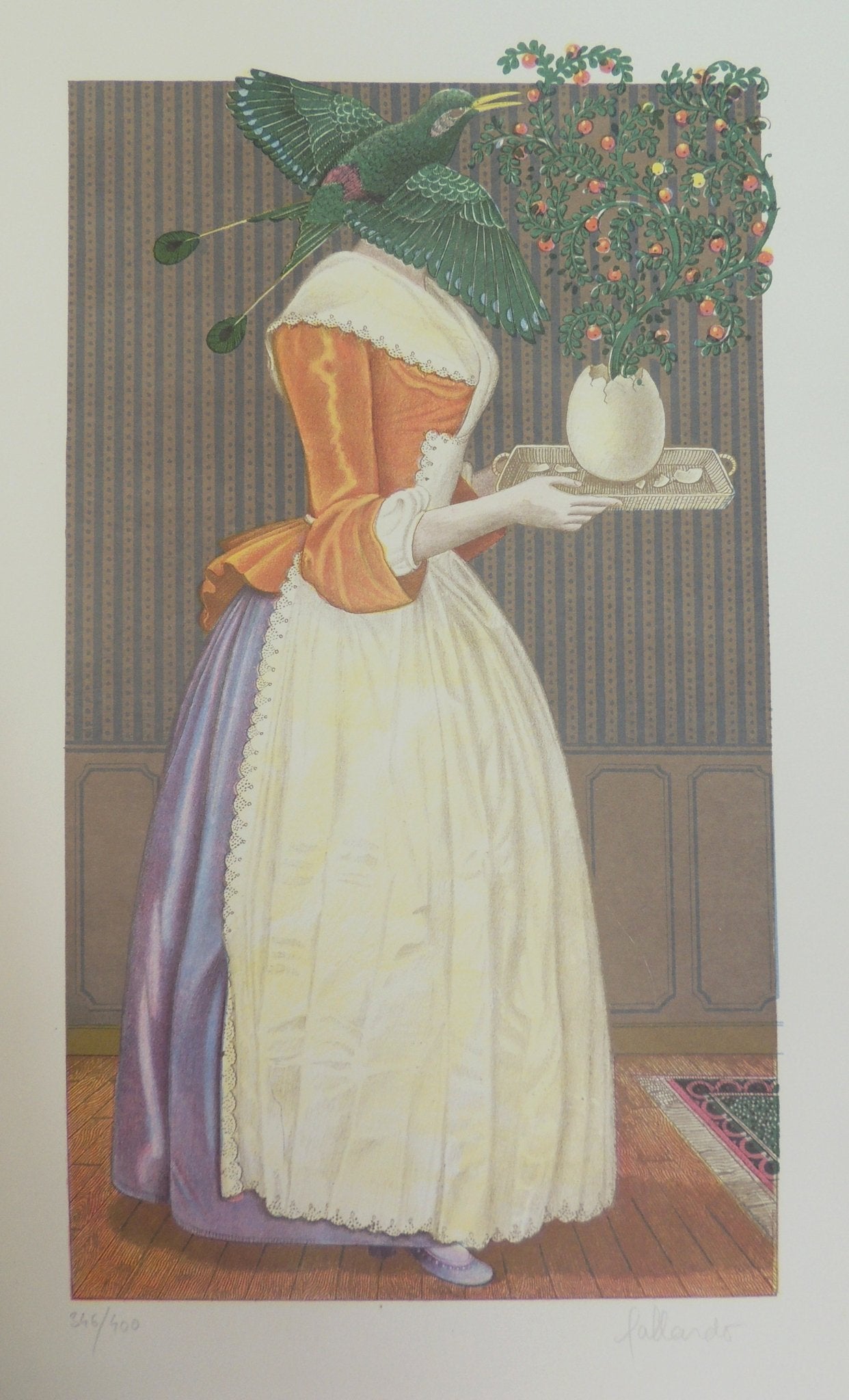 cuadro original de vendor Lote de dos obras: Gervasio Gallardo - Camarera y Jarrón de flores arte contemporáneo en Gaudifond