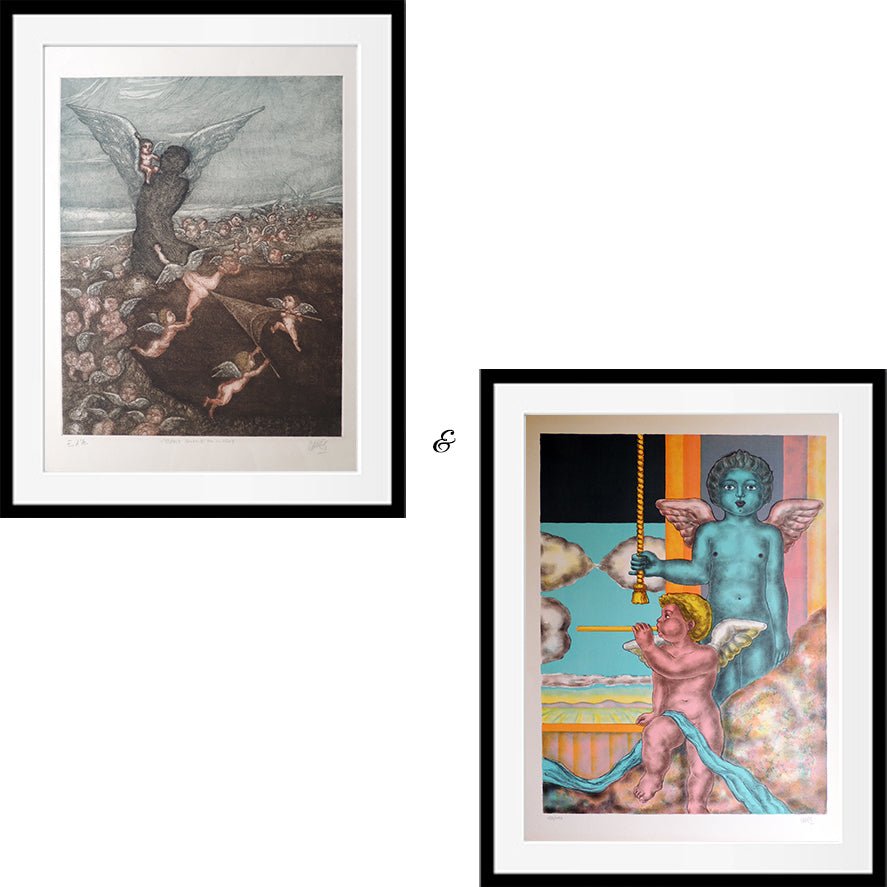 cuadro original de vendor Lote de dos obras: José Canes Solé - Ángeles y L'esprit souffle où il veut arte contemporáneo en Gaudifond