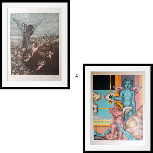 cuadro original de vendor Lote de dos obras: José Canes Solé - Ángeles y L'esprit souffle où il veut arte contemporáneo en Gaudifond