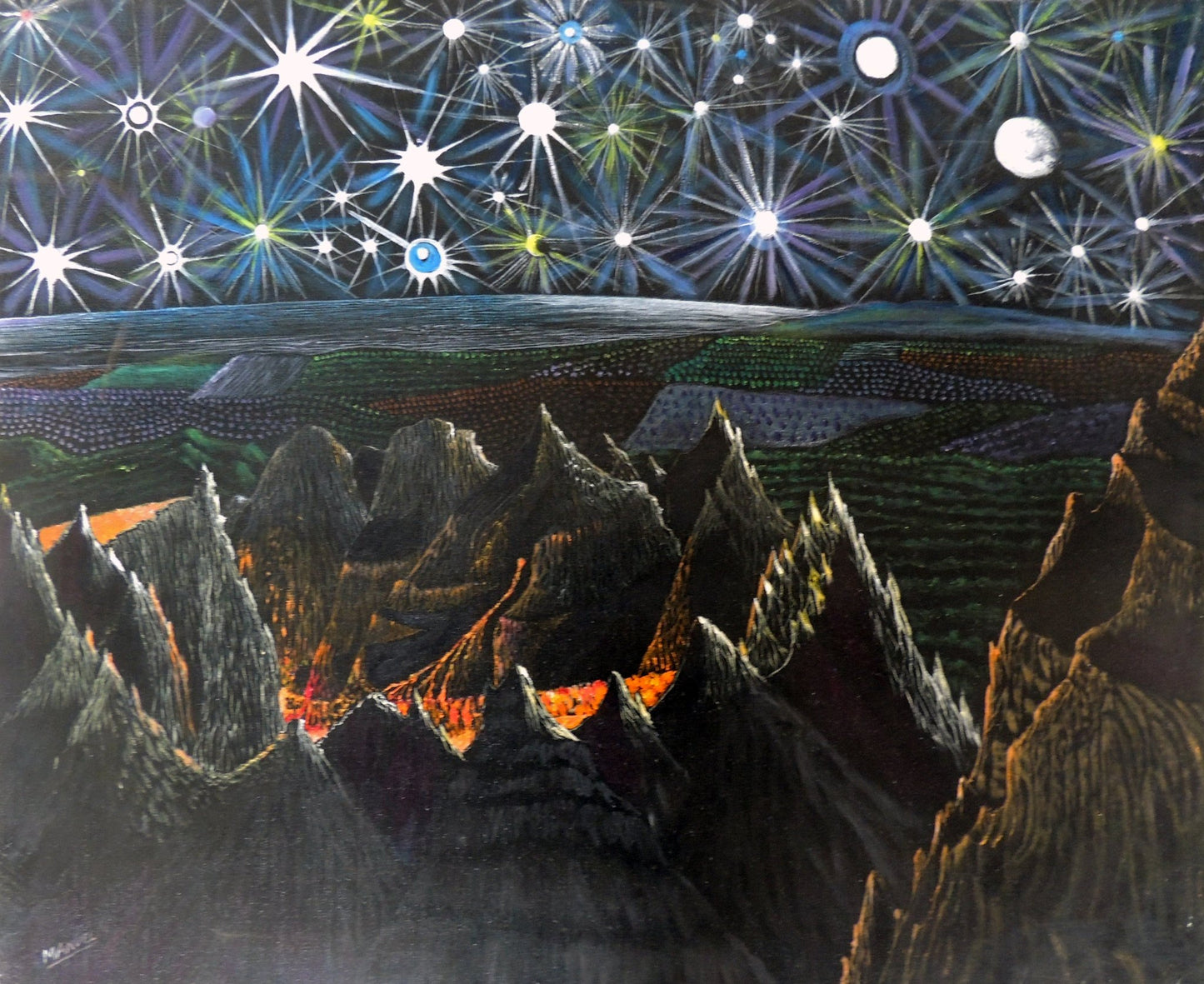 cuadro original de vendor Manuel Carmona - El volcán arte contemporáneo en Gaudifond