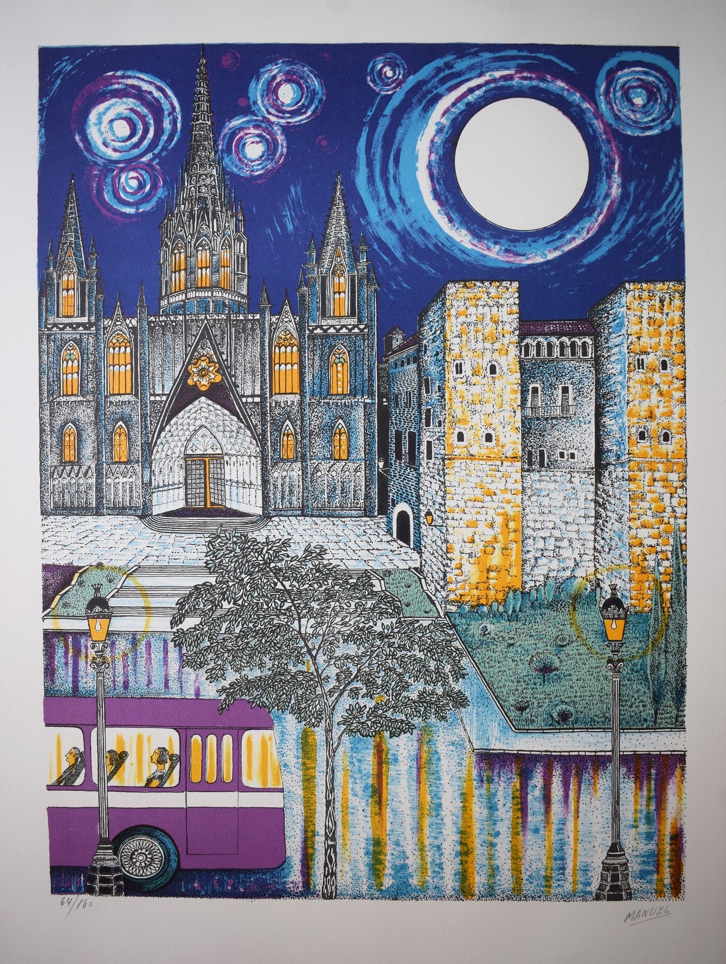 cuadro original de vendor Manuel Carmona - La Catedral de Barcelona arte contemporáneo en Gaudifond