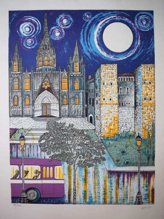 cuadro original de vendor Manuel Carmona - La Catedral de Barcelona arte contemporáneo en Gaudifond