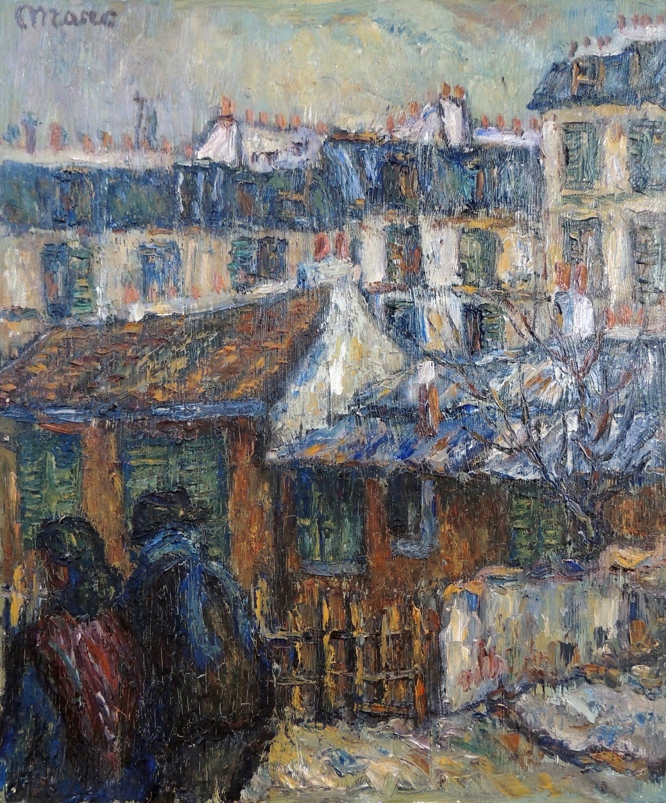 Marc Camps Gandilló La Providence pintura impresionista urbana invernal en tonos azules