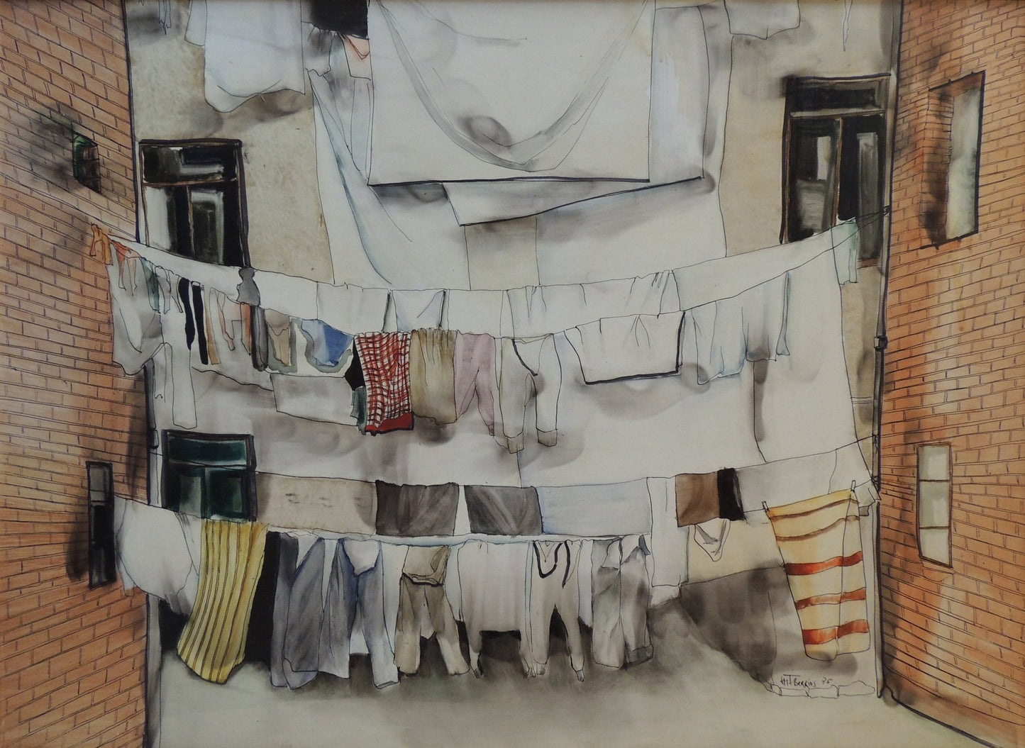 cuadro original de vendor María Teresa Berrios - Patio interior arte contemporáneo en Gaudifond