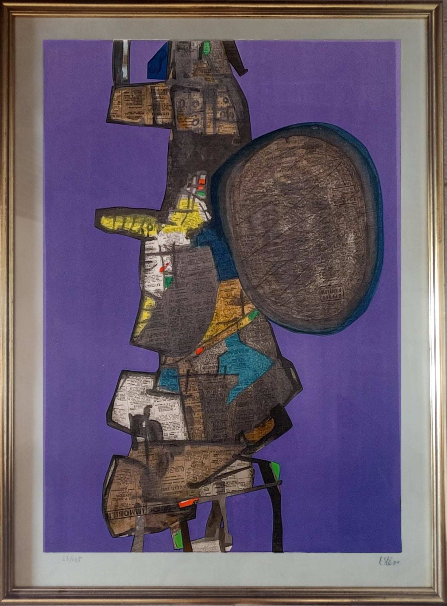 Maurice Estève Bank Street, obra original de abstracción lírica francesa con composición geométrica, colores vibrantes y equilibrio cromático característico del artista.