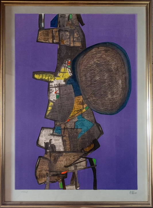 Maurice Estève Bank Street, obra original de abstracción lírica francesa con composición geométrica, colores vibrantes y equilibrio cromático característico del artista.
