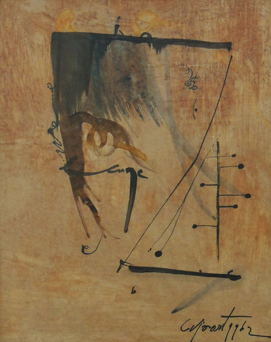 Modest Cuixart Nº1 pintura abstracta sobre papel con textura y gesto expresivo del arte contemporáneo español.