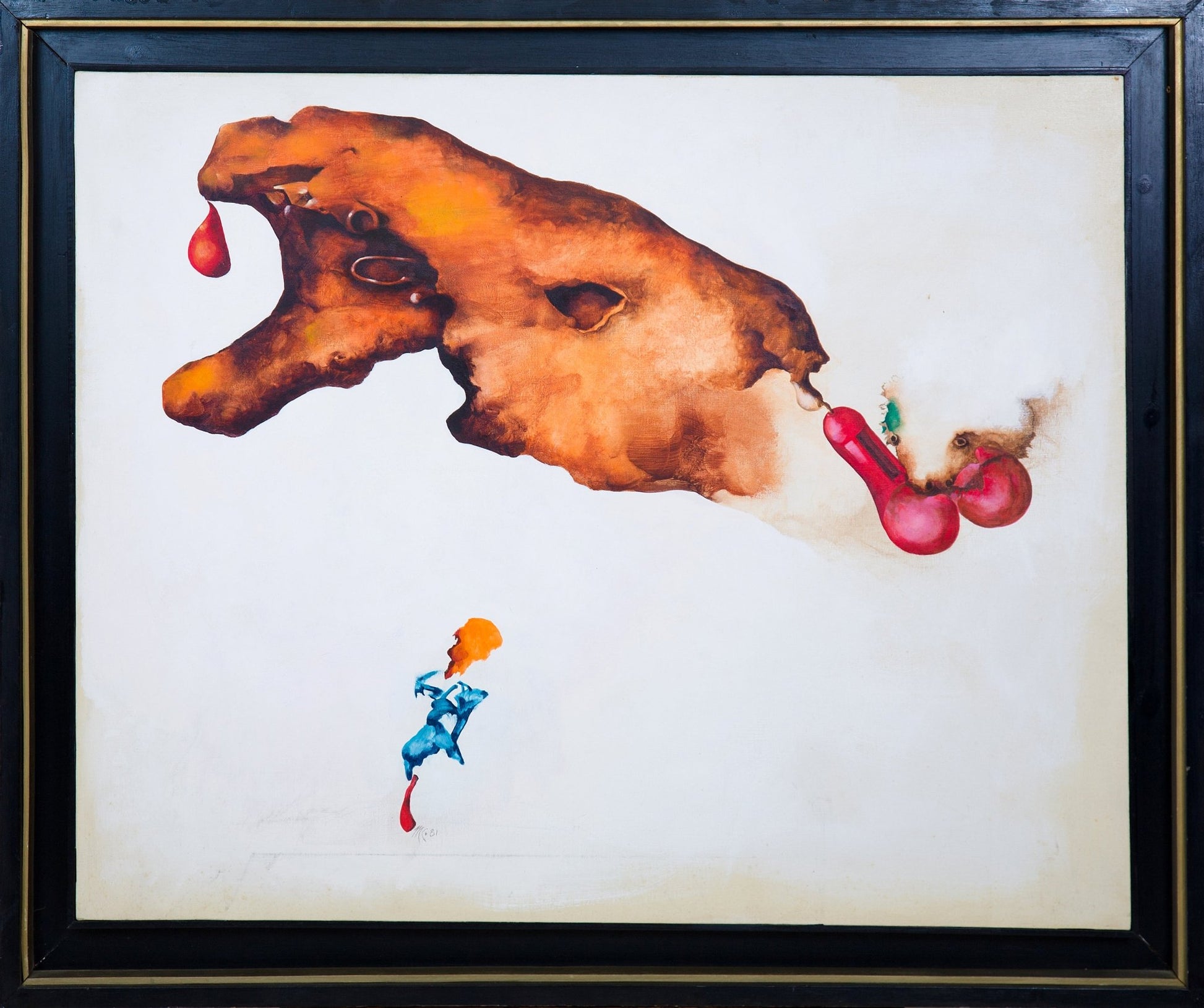 Modest Cuixart Sexe lliure, pintura expresionista y simbólica del movimiento vanguardista catalán, pintura enmarcada