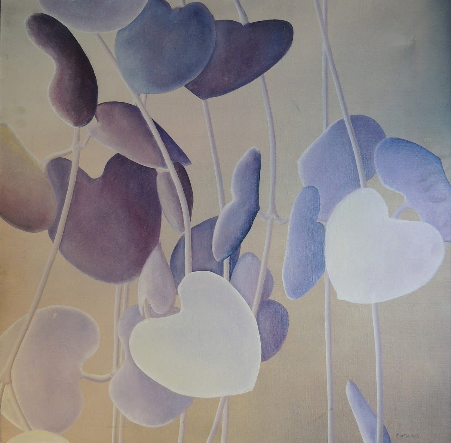 Montse Ayats Vegetal pintura figurativa de vegetación onírica con hojas y atmósfera suave y contemplativa