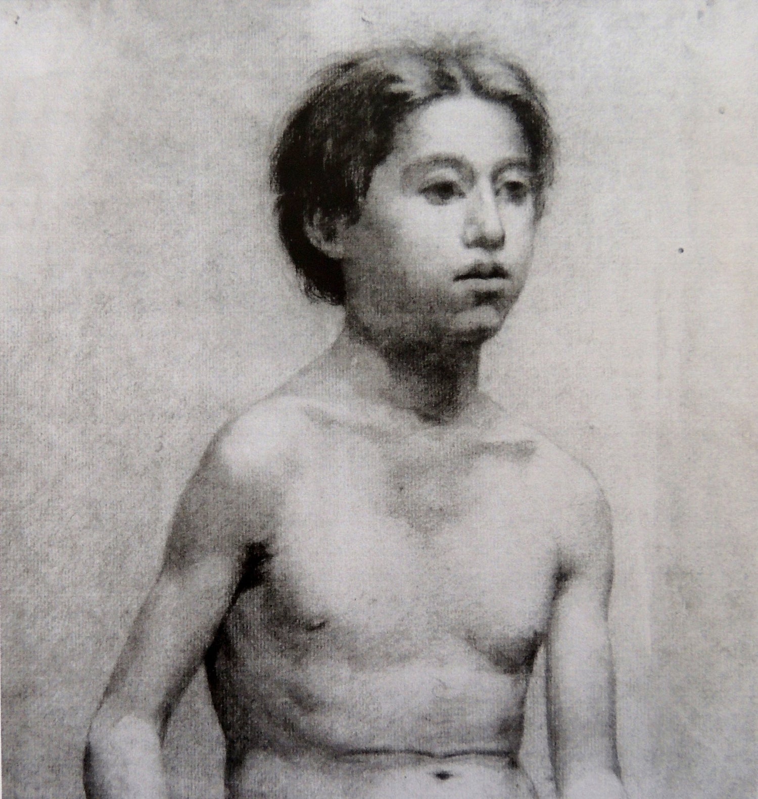 Pablo Picasso Torso de adolescente 1895 dibujo carboncillo original certificado