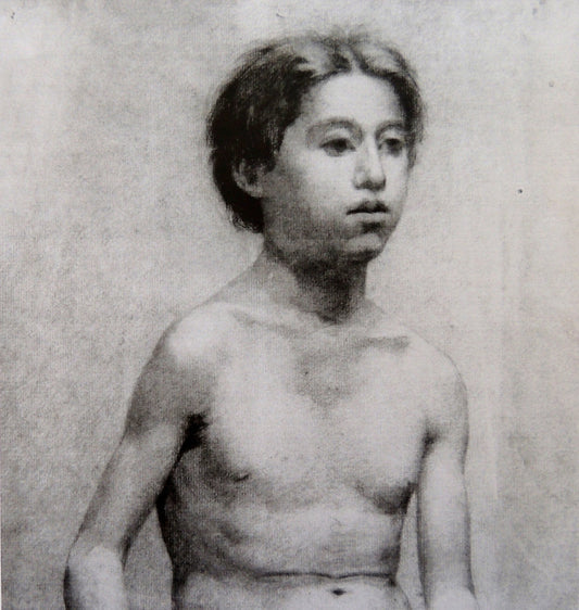 Pablo Picasso Torso de adolescente 1895 dibujo carboncillo original certificado