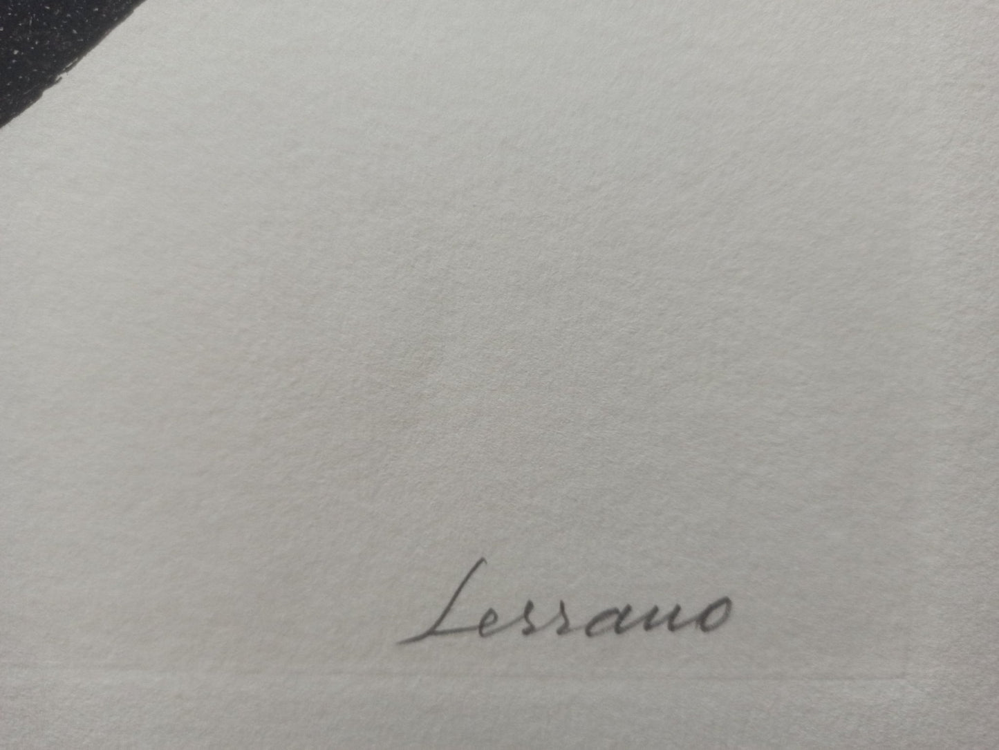 Aguafuerte de Pablo Serrano, Unidad-Yunta 2, obra gráfica original de arte contemporáneo español sobre la dualidad de fuerzas opuestas, detalle firma