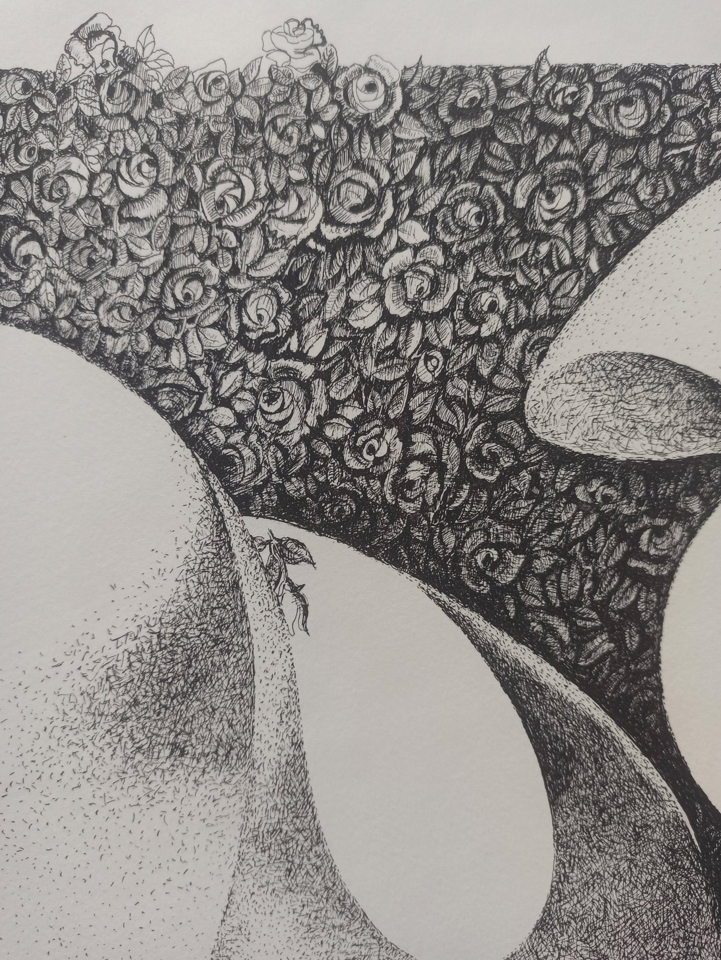 Aguafuerte de Pablo Serrano, Unidad-Yunta, obra gráfica original sobre la dualidad de fuerzas opuestas, materia y espíritu, arte contemporáneo español, detalle