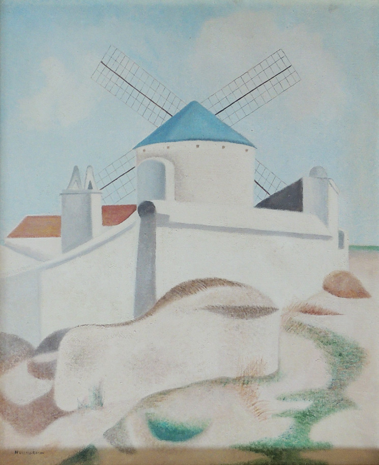 Juan Navarro Ramón paisaje manchego óleo lienzo Gaudifond